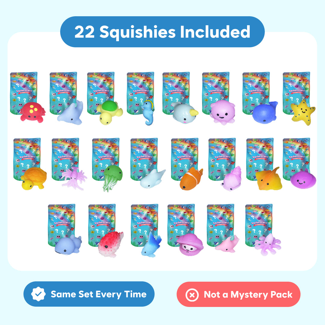 Ocean Surprise Squad individually wrapped sea animal squishies included