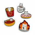 Catitude Club five-piece kawaii cat enamel pin set