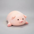 Pink piglet plush pillow with open or closed eyes