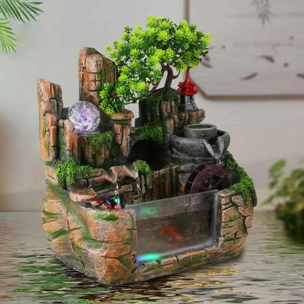 Mini Zen Fountain | Tiered LED Water Feature
