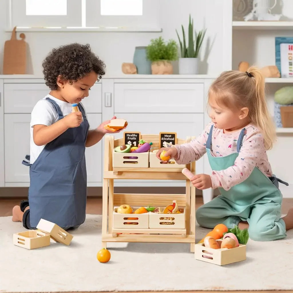 Tiny Land Kitchen Keeper | Wooden Play Food Storage Rack