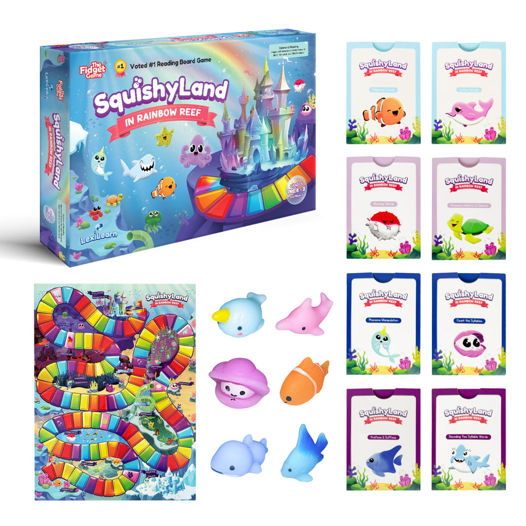 Squishyland Rainbow Reef phonics and reading adventure game for kids