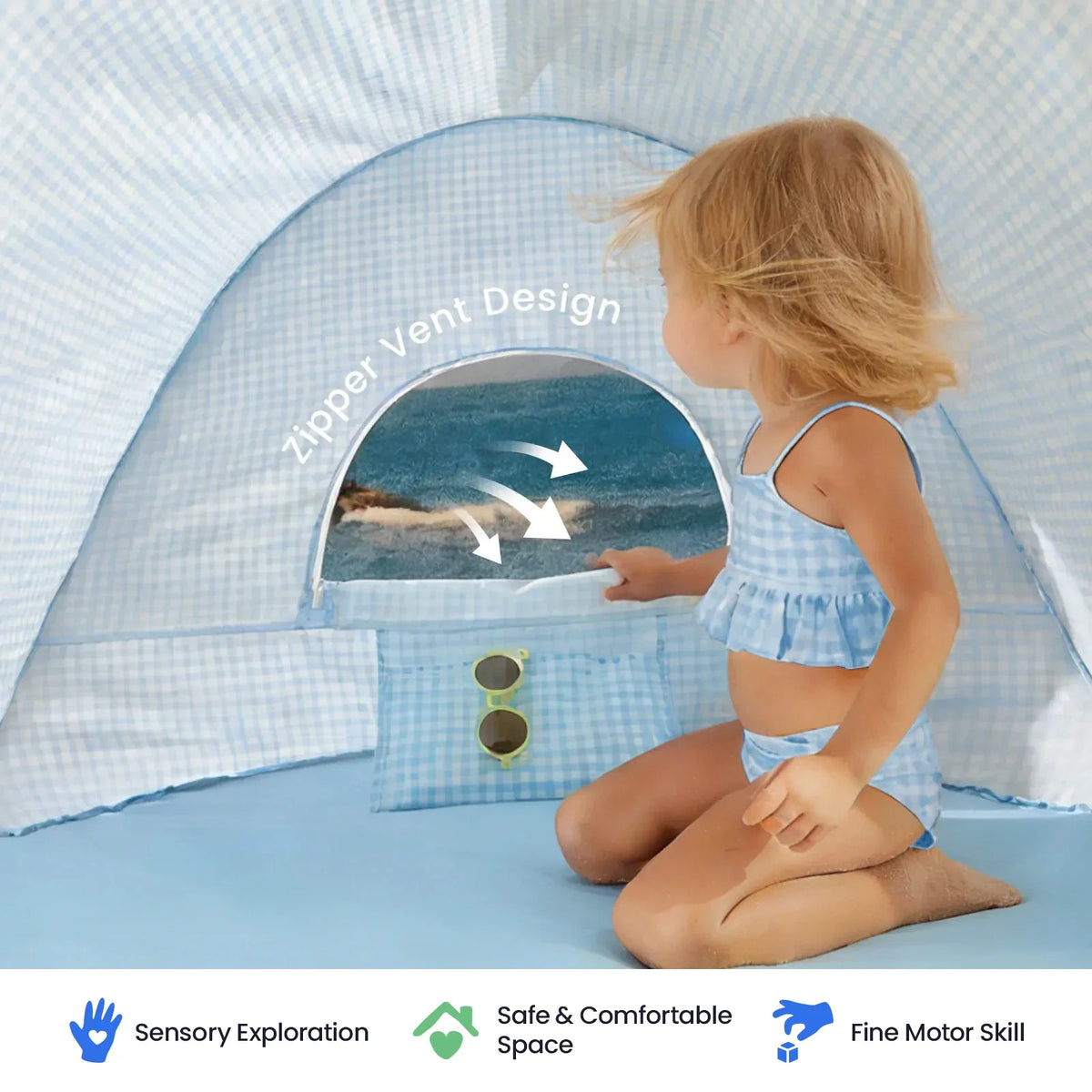 Tiny Land Beach Day | Kids Beach Tent & Sand Toy Set