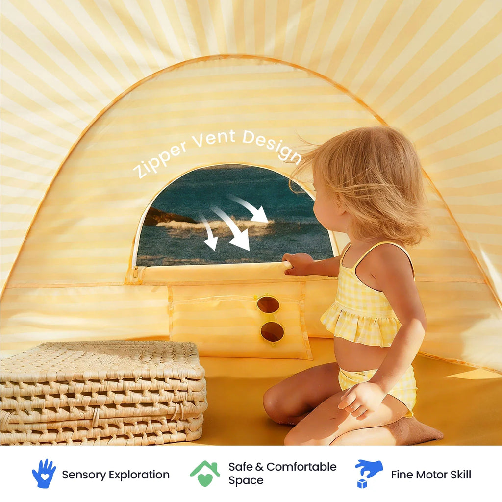 Tiny Land Beach Day | Kids Beach Tent & Sand Toy Set