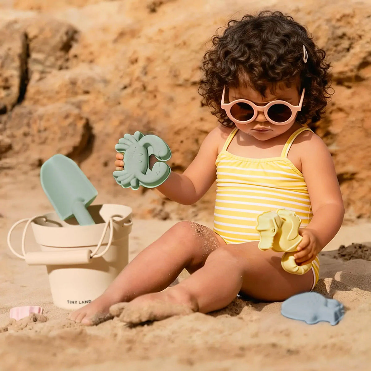 Tiny Land Beach Day | Kids Beach Tent & Sand Toy Set