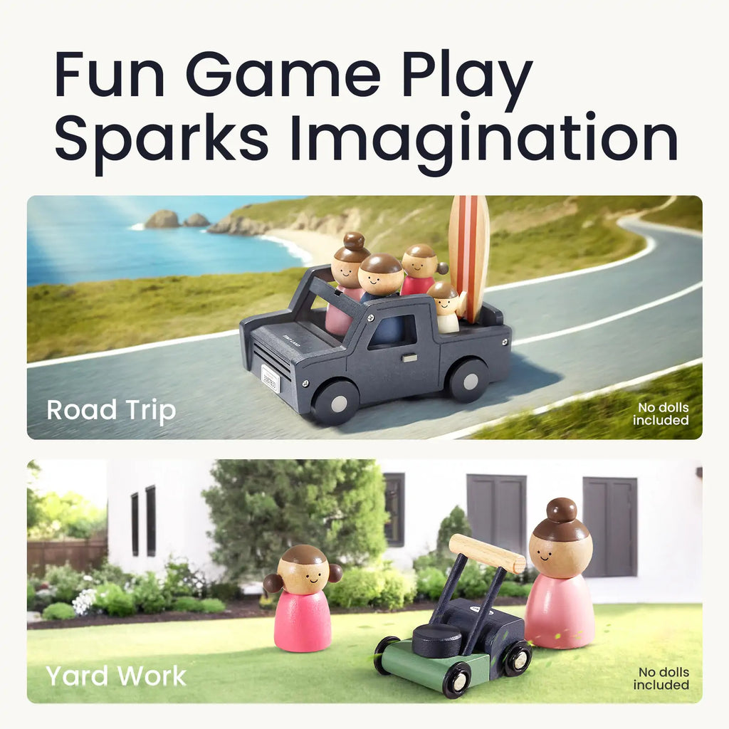 Tiny Land Little Garage | Wooden Toy Car Garage Play Set