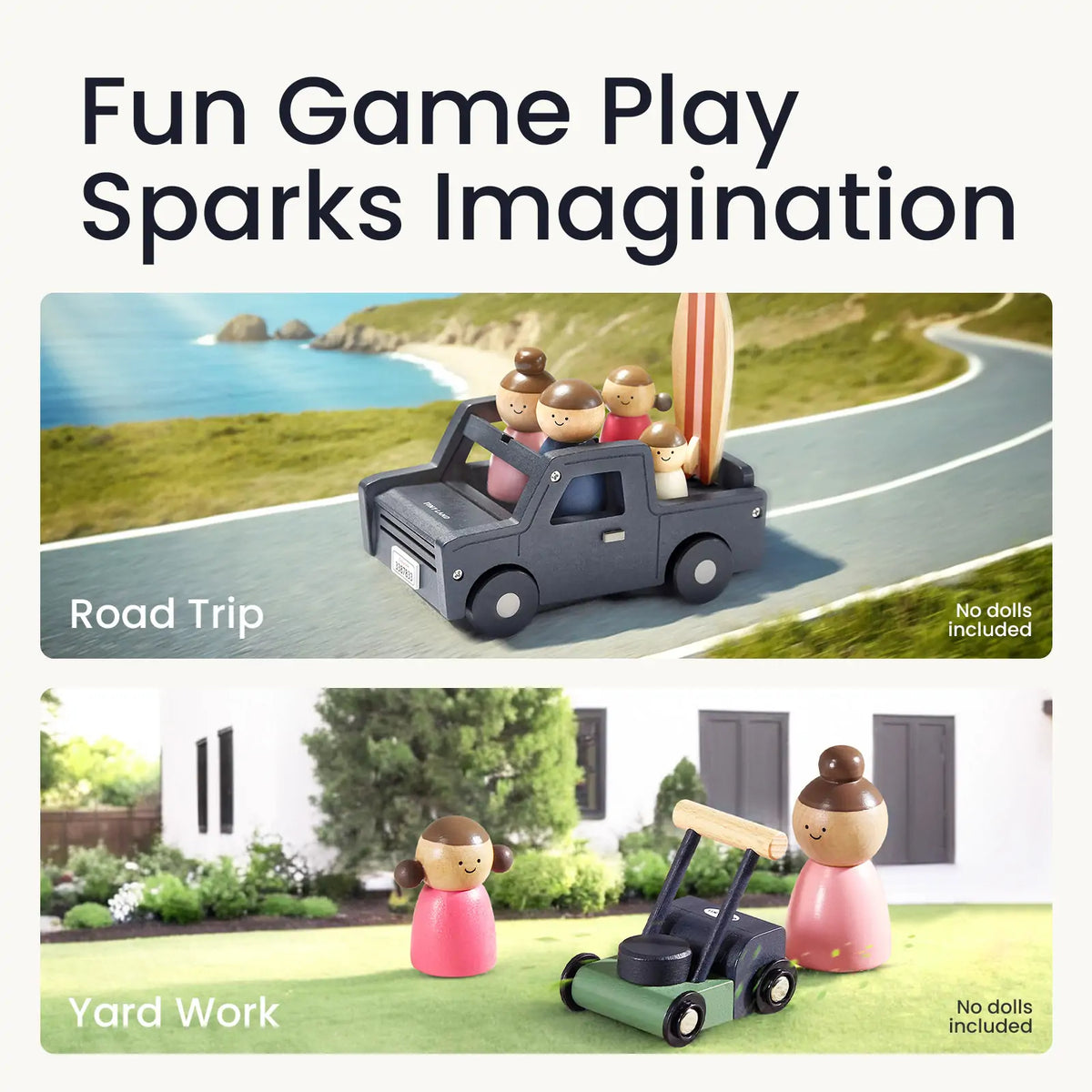 Tiny Land Little Garage | Wooden Toy Car Garage Play Set