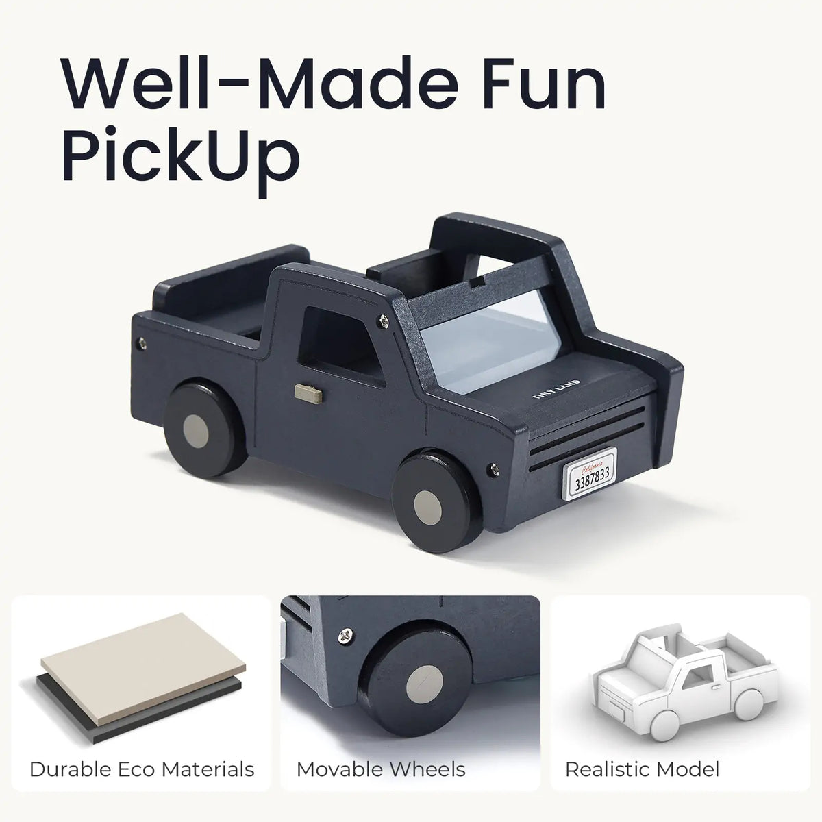 Tiny Land Little Garage | Wooden Toy Car Garage Play Set