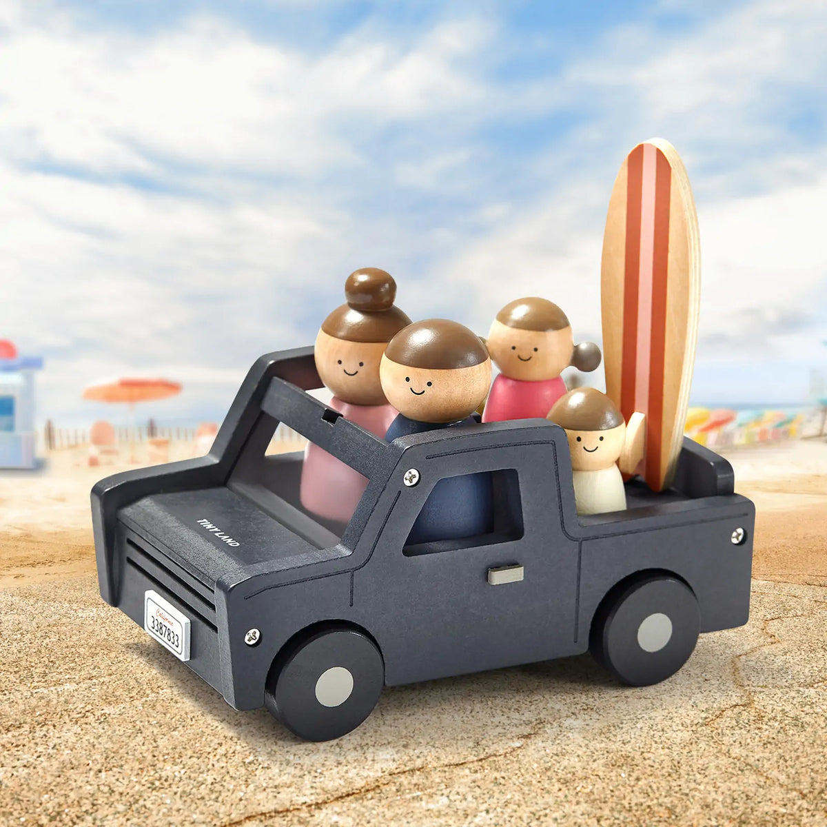 Tiny Land Little Garage | Wooden Toy Car Garage Play Set