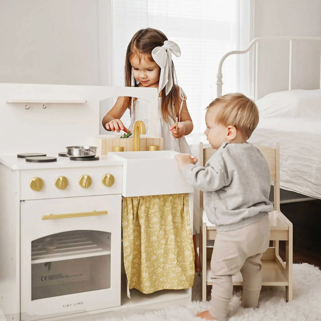 Tiny Land Honey Kitchenette | Wooden Play Kitchen for Toddlers