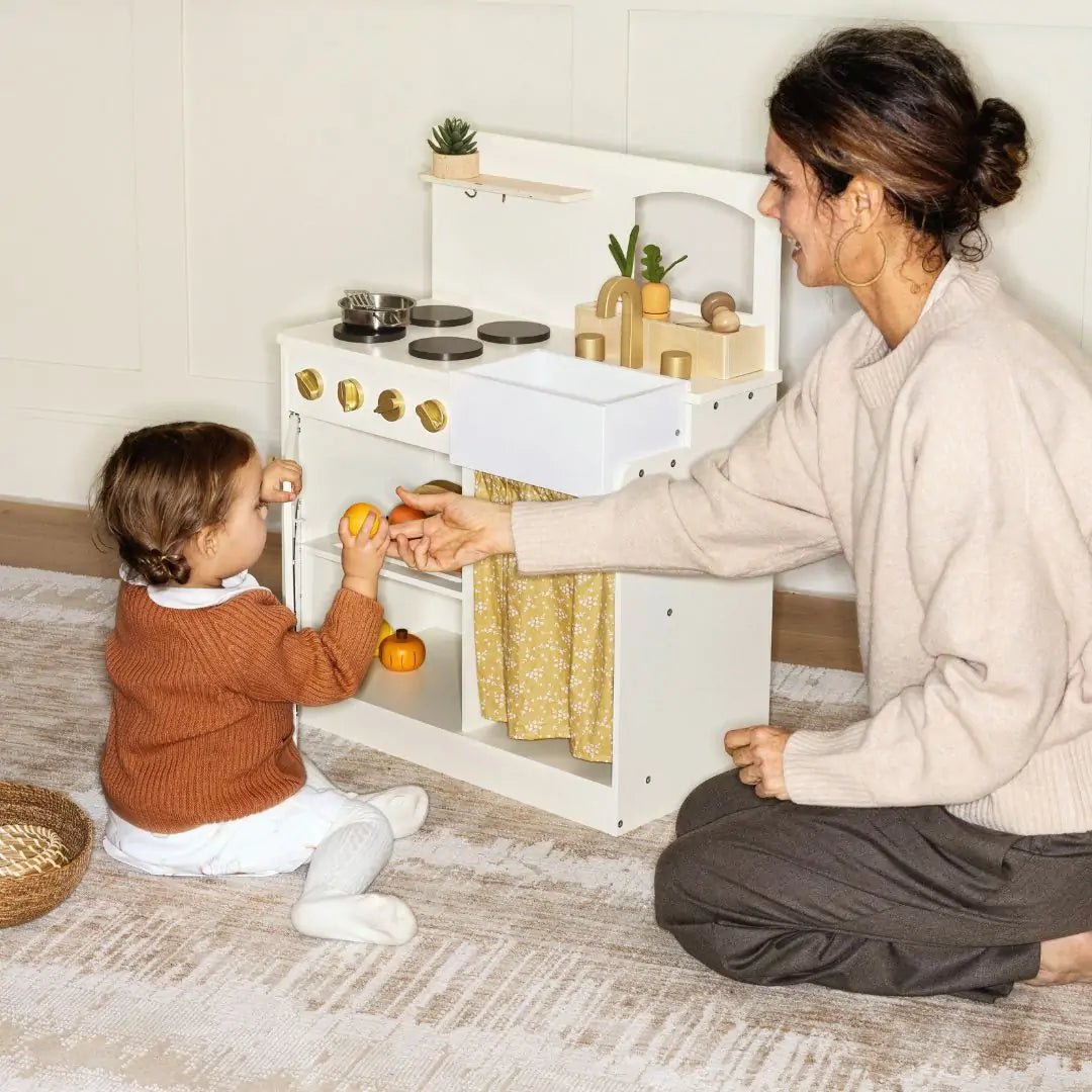 Tiny Land Honey Kitchenette | Wooden Play Kitchen for Toddlers