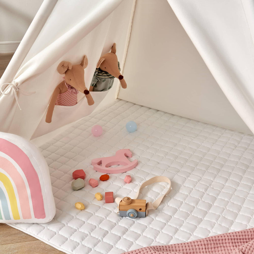 Tiny Land Teepee Hideaway | Kids Indoor Play Tent with Floor Mat