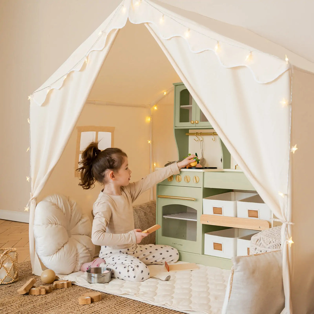 Tiny Land Starlight Hideaway | Kids Play Tent with Star Lights