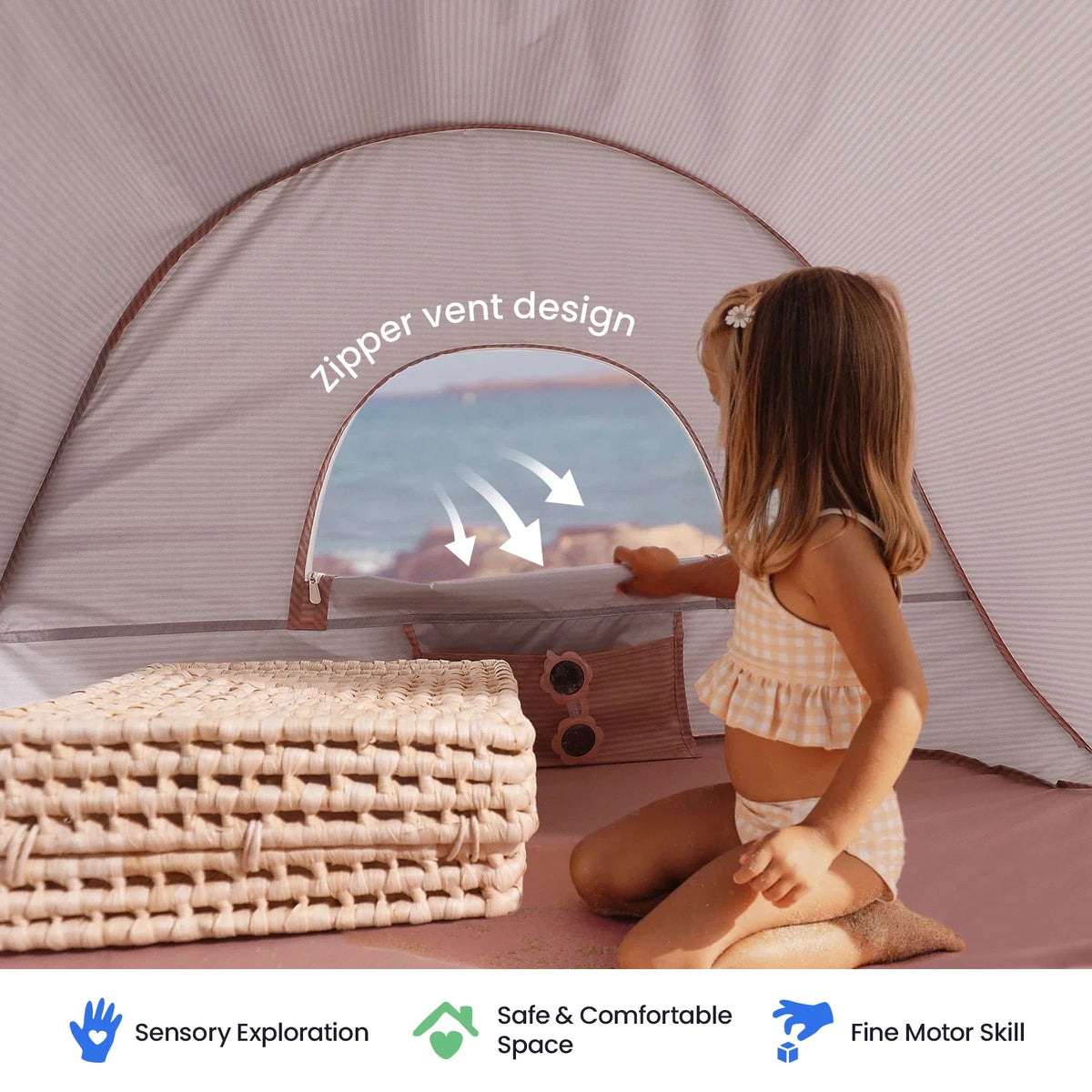 Tiny Land Beach Day | Kids Beach Tent & Sand Toy Set