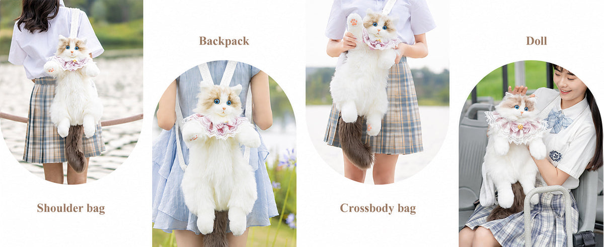 Chongker Ragdoll Cat Backpack | Realistic Plush