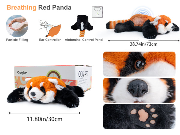 Chongker Breathing Red Panda | Interactive Lifelike Plush Animal