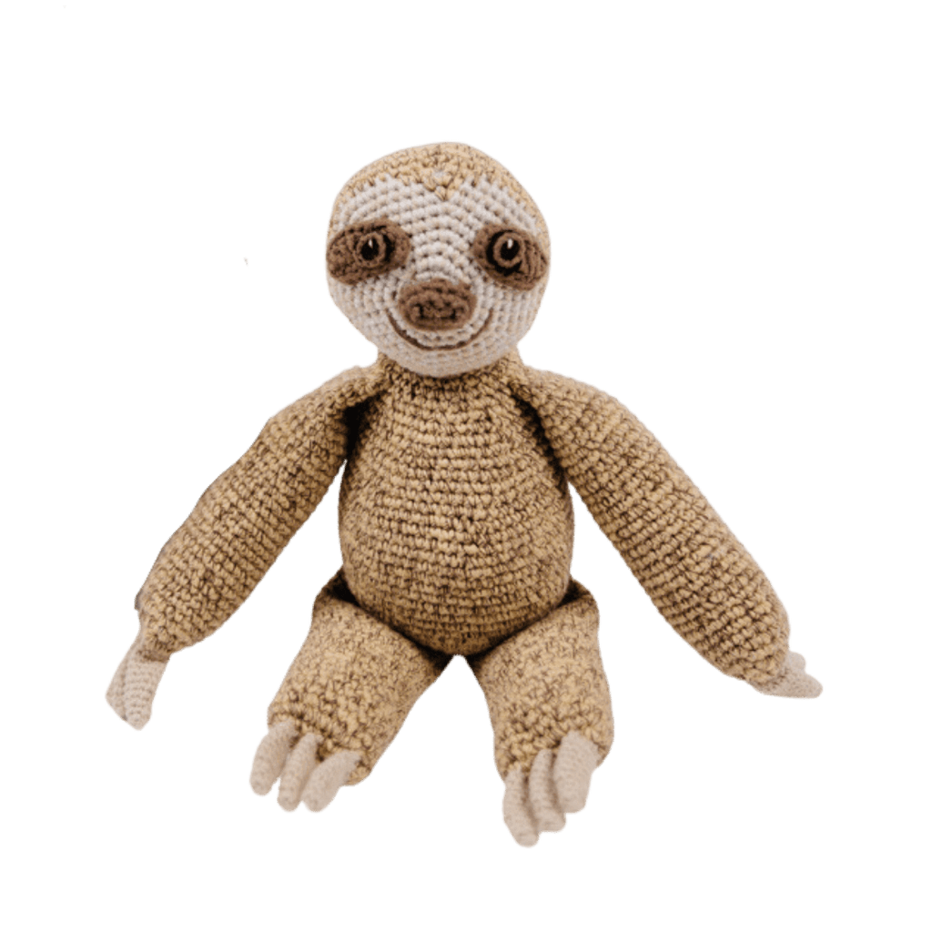 Bebemoss Ace brown sloth crochet stuffed animal