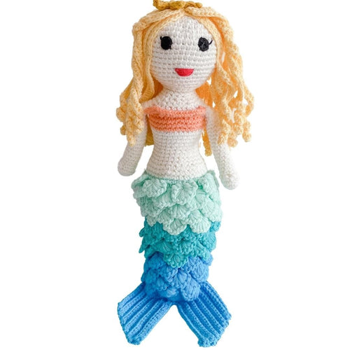 Bebemoss Azalea blonde mermaid crochet doll