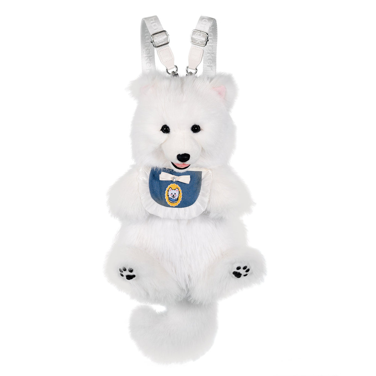 Chongker Fluffy Samoyed | Realistic Plush Dog Backpack