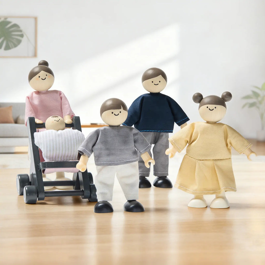 Tiny Land Sweetwood Pegasus | Wooden Dollhouse with Family Dolls