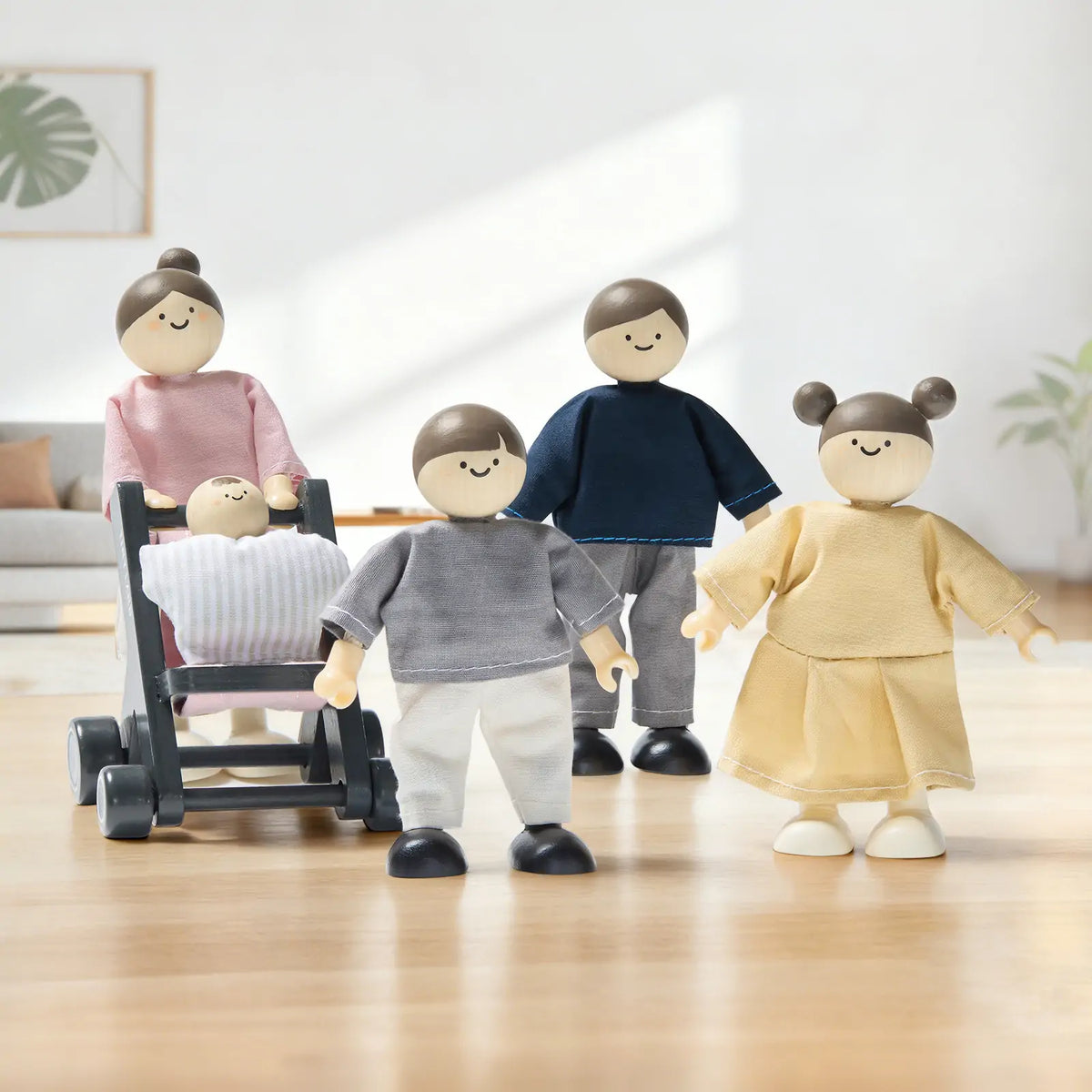 Tiny Land Sweetwood Pegasus | Wooden Dollhouse with Family Dolls