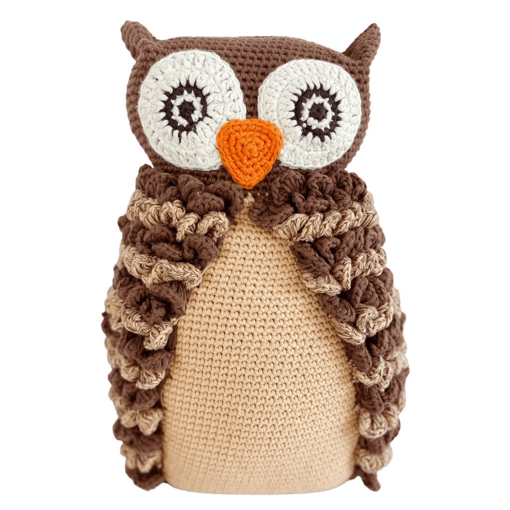 Bebemoss Barney brown owl crochet toy