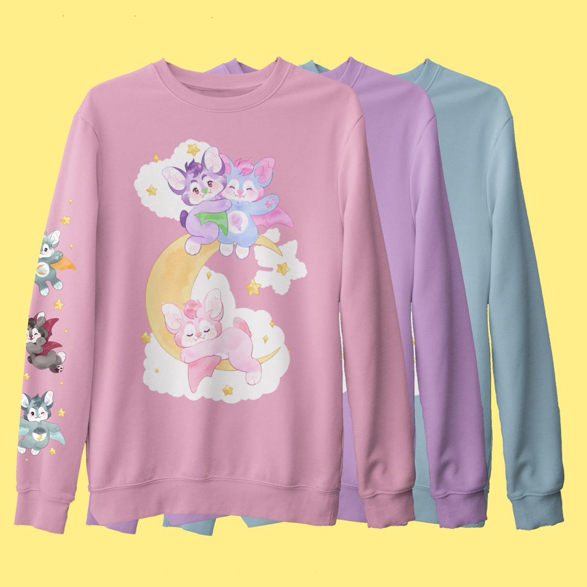 Tiny Teeth bat graphic French terry sweater
