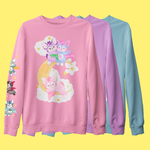 Tiny Teeth bat graphic French terry sweater