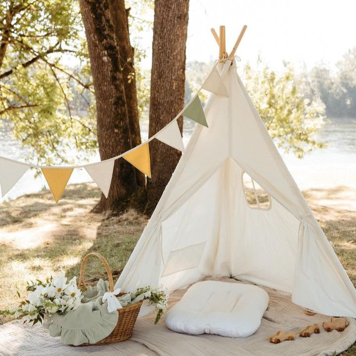 Tiny Land Teepee Hideaway | Kids Indoor Play Tent with Floor Mat