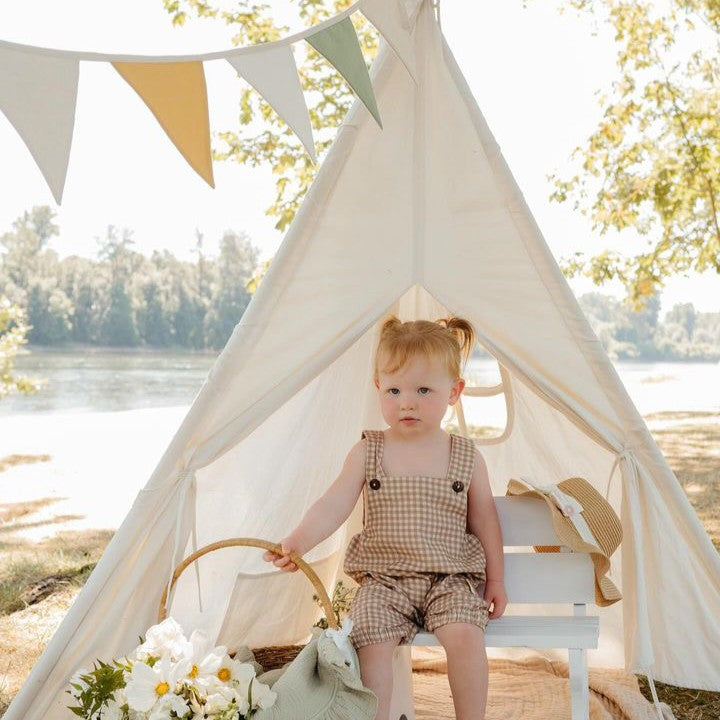 Tiny Land Teepee Hideaway | Kids Indoor Play Tent with Floor Mat