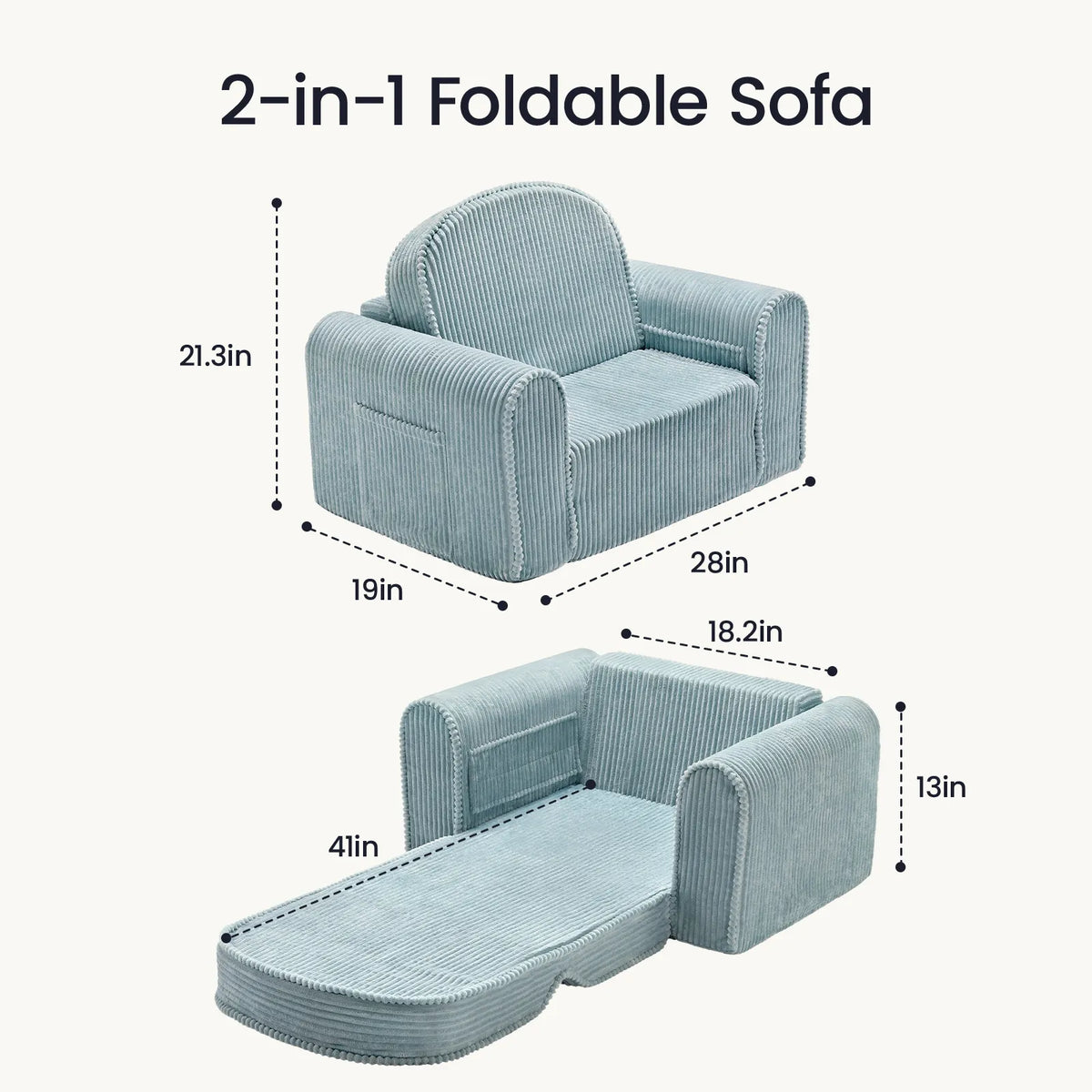 Tiny Land GentleSnug | Convertible Corduroy Kids Chair — manufacturer product image 10