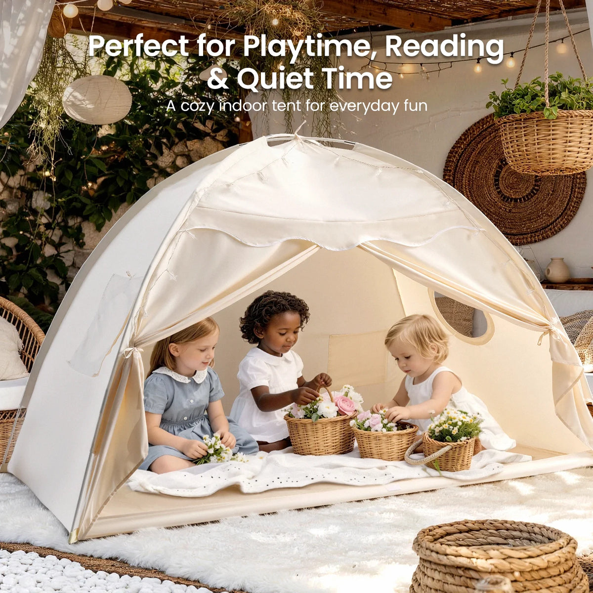 Tiny Land Dream Den | Kids Bed Tent & Indoor Play Tent