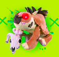 Tiny Teeth jumbo Chupacabra plush in brown or green