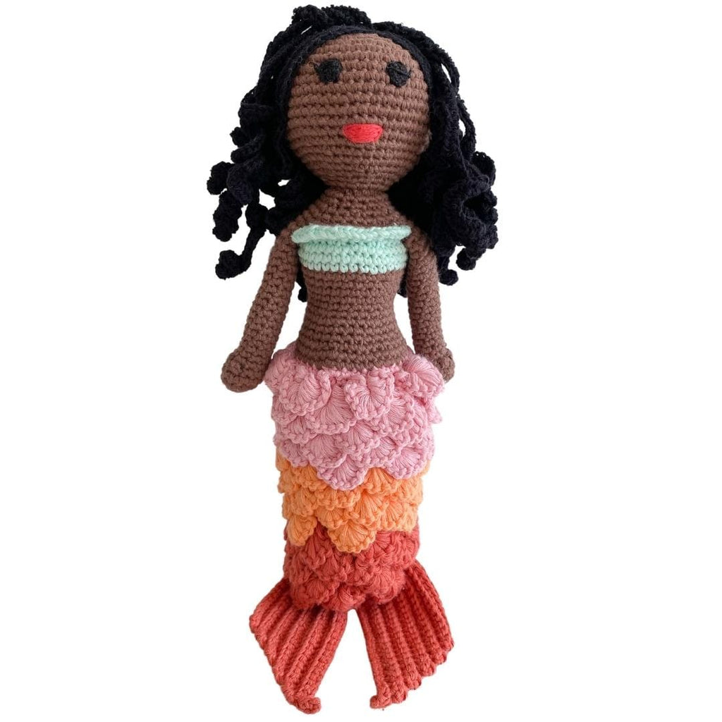 Bebemoss Azalea mermaid with dark curls crochet doll