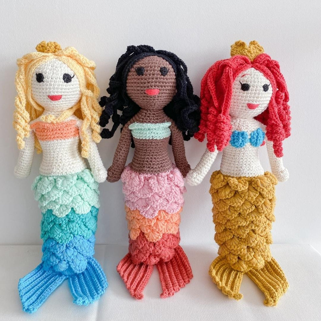 Bebemoss Azalea the Brown Mermaid | Crochet Doll