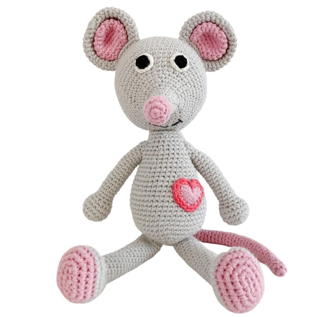 Bebemoss Emma gray mouse crochet toy
