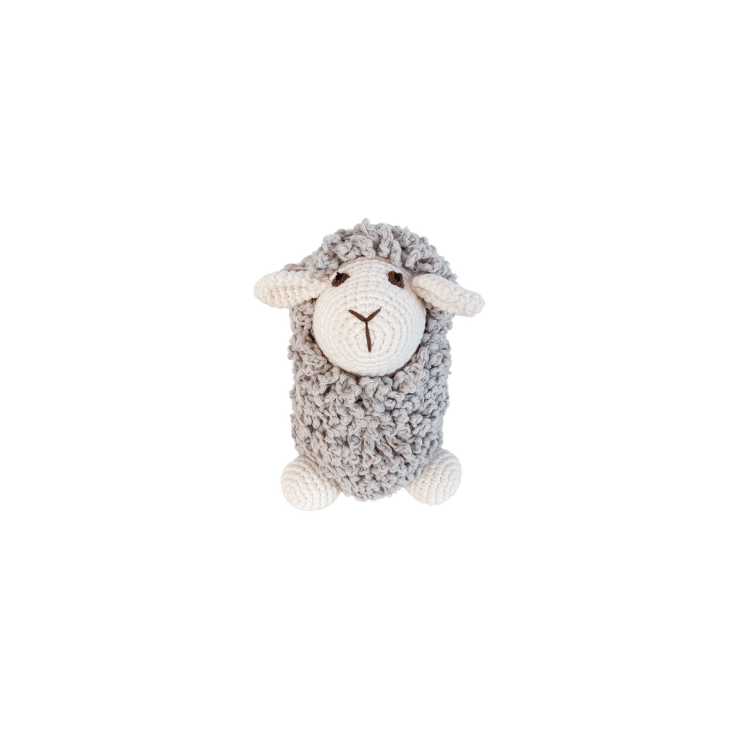 Bebemoss gray Farawee sheep crochet toy