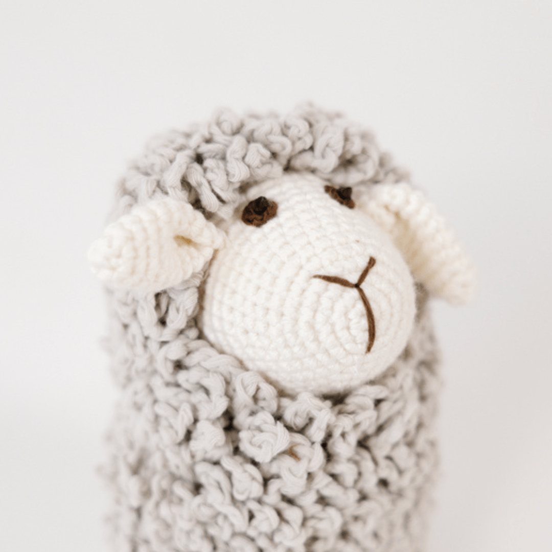 Bebemoss Farawee the Sheep | Gray Crochet Plushie