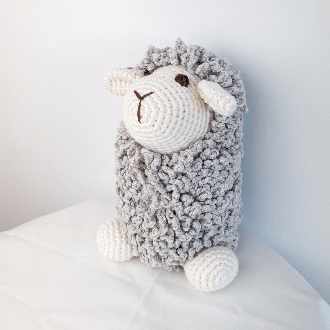 Bebemoss Farawee the Sheep | Gray Crochet Plushie