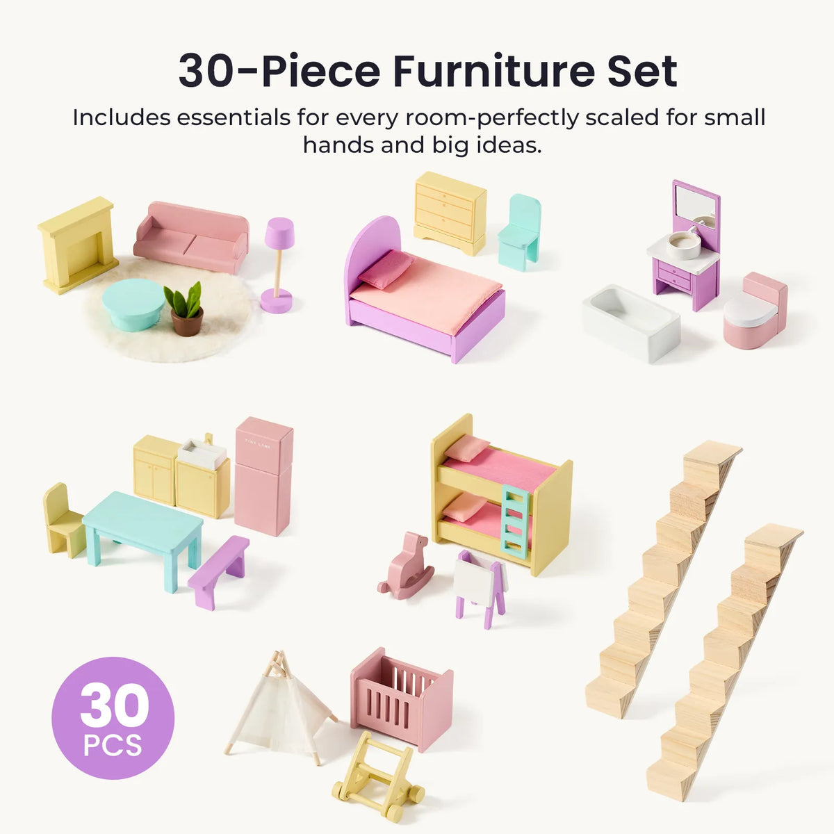 Tiny Land Sweetwood | Wooden Dollhouse Without Dolls