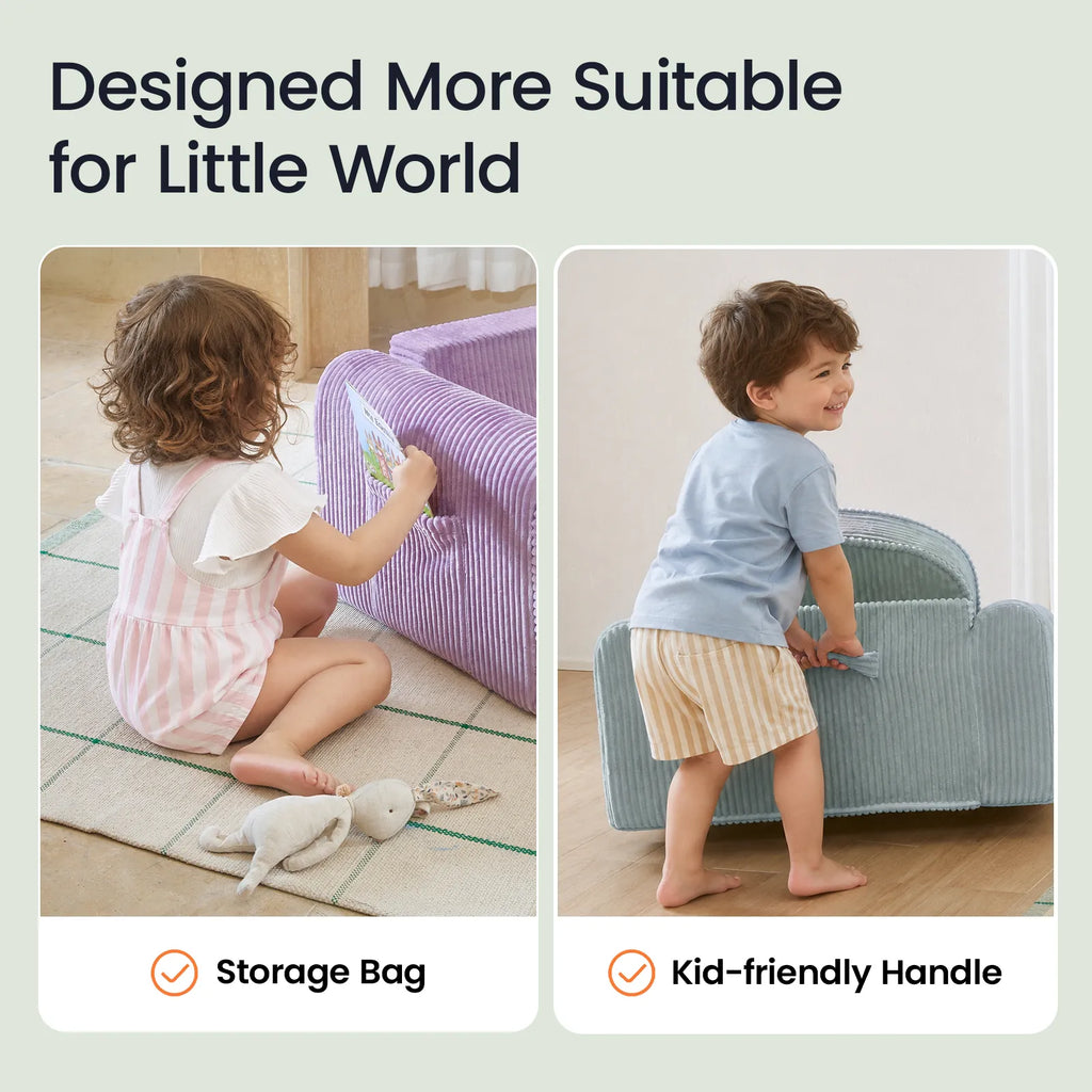Tiny Land GentleSnug | Convertible Corduroy Kids Chair — manufacturer product image 19