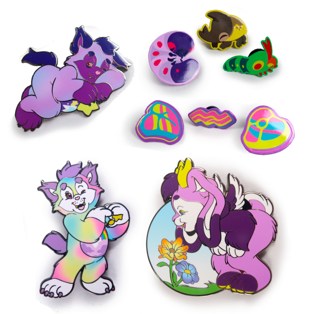 Tiny Teeth large character enamel pins