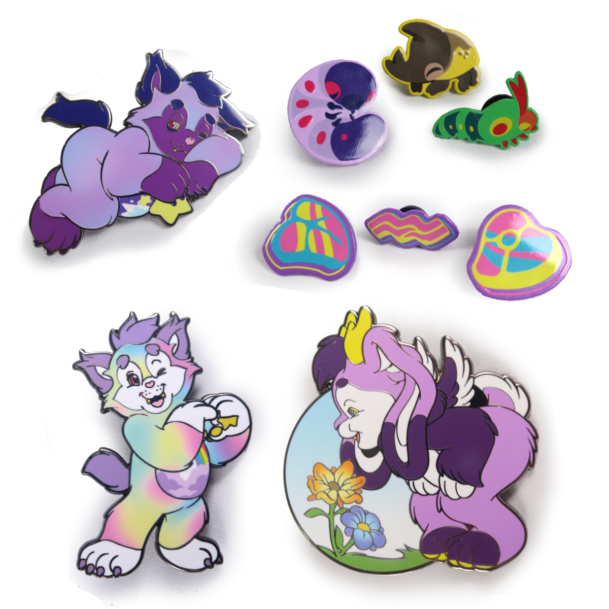 Tiny Teeth large character enamel pins