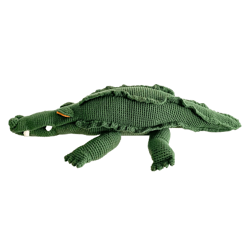 Bebemoss big Marvin green crocodile crochet toy