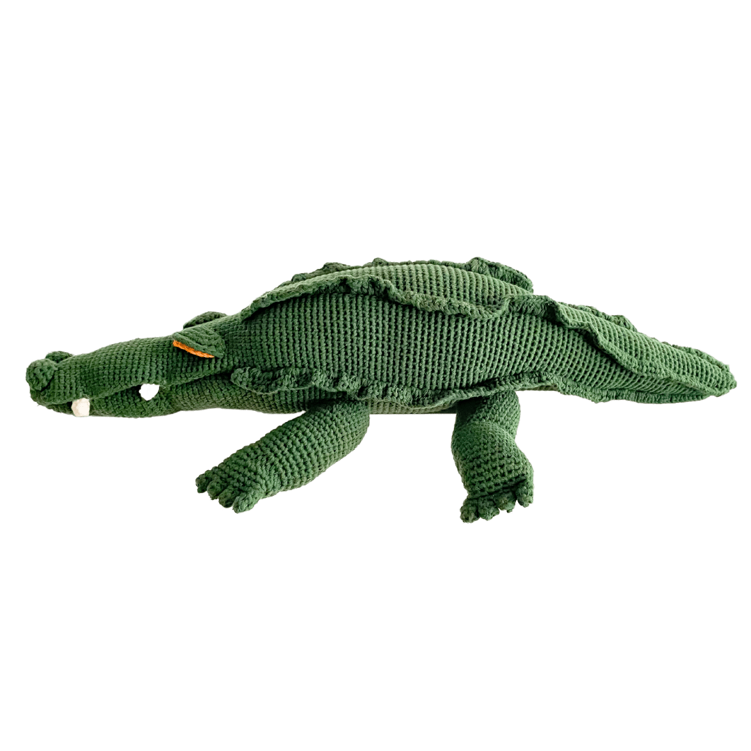 Bebemoss big Marvin green crocodile crochet toy