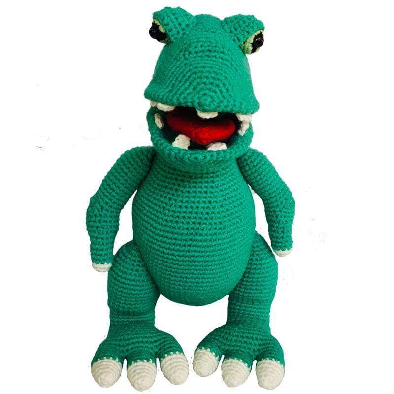 Bebemoss Rex green dinosaur crochet plush