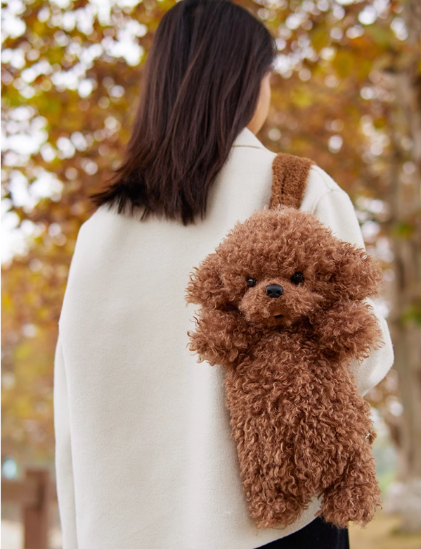 Chongker Poodle Dog Backpack | Realistic Plush Bag