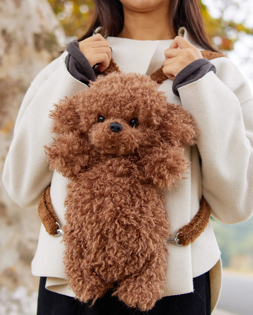 Chongker Poodle Dog Backpack | Realistic Plush Bag