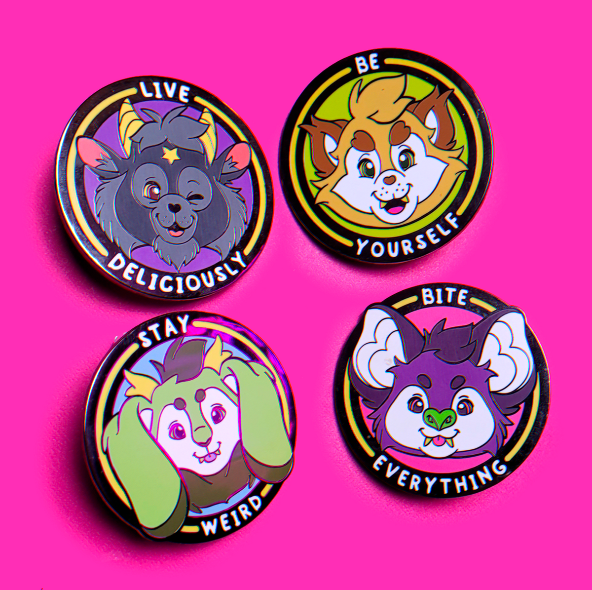 Tiny Teeth motivational snughoul enamel pins