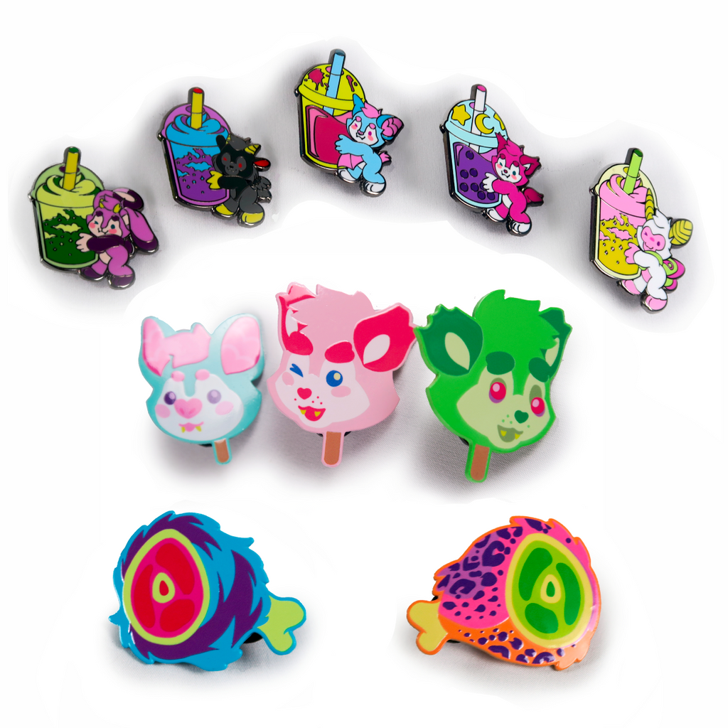 Tiny Teeth small character enamel pins